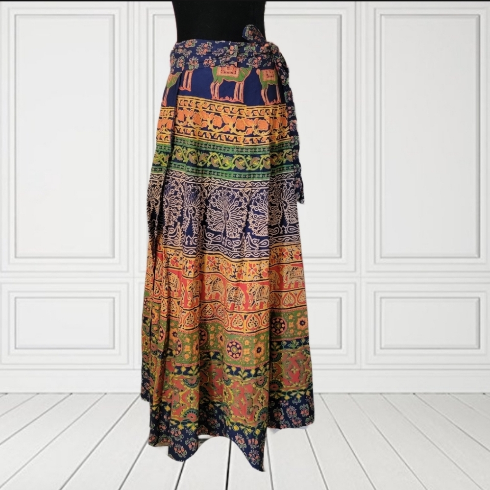 Cotton Midi Circle Hand Printed Full Cotton Skirt